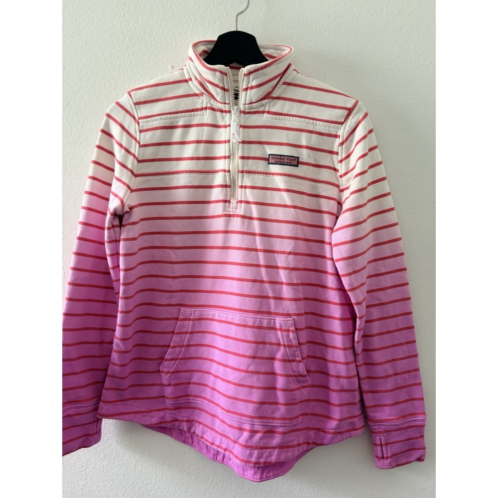 Vineyard Vines Women's The Shep Shirt Ombre Stripe 1/2 Zip Pullover Sweatshirt